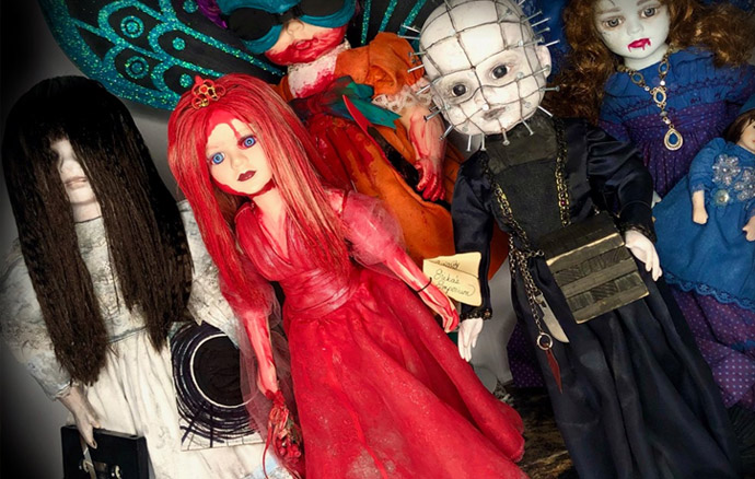 Unique OOAK Horror Movie Dolls Dark Art Goth