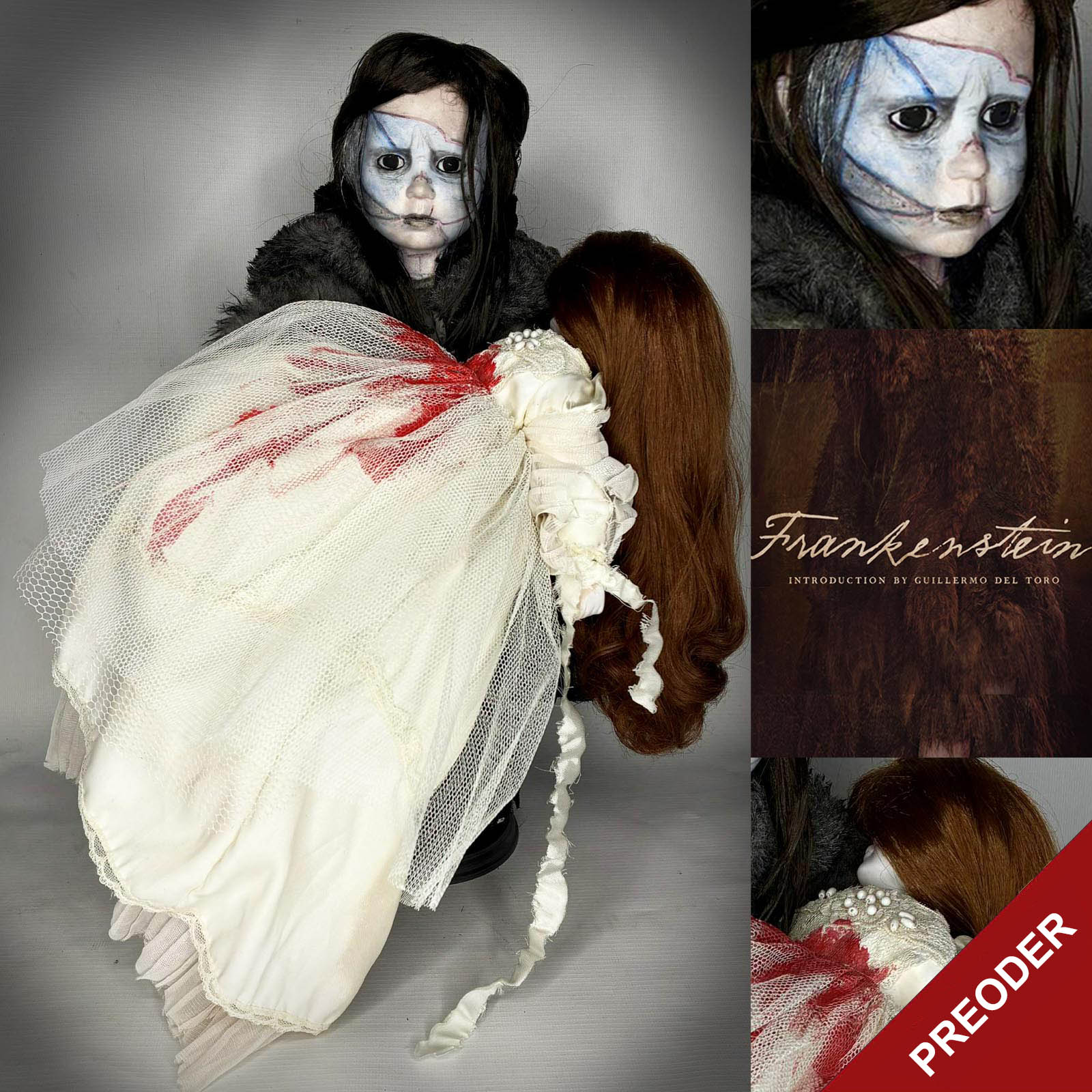 Creature & Elizabeth Frankenstein Doll Guillermo del Toro Doll by Erika's Emporium