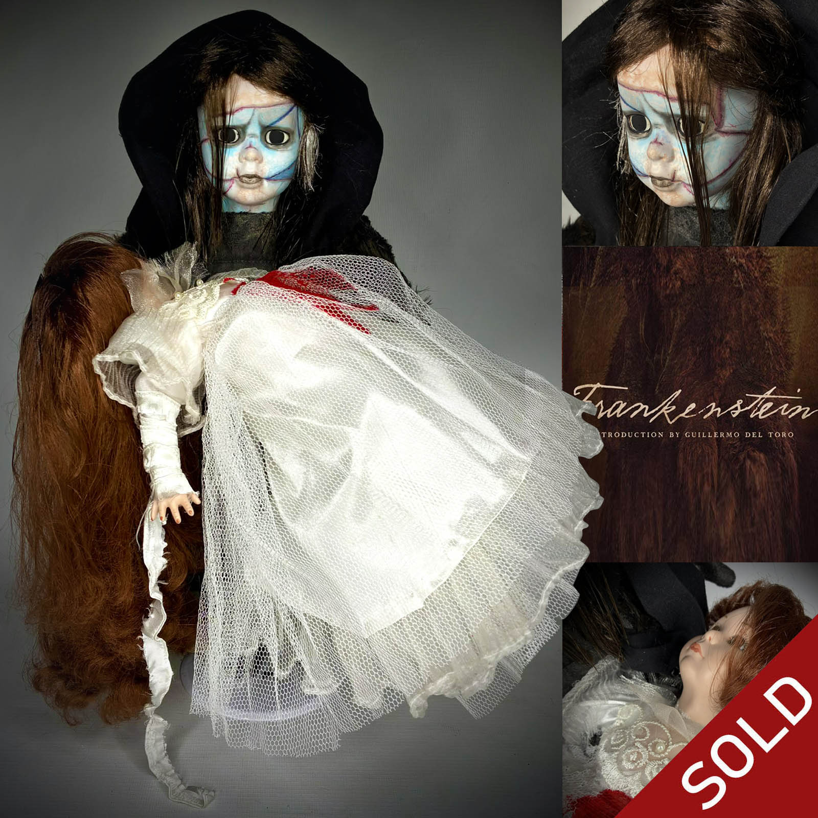 Creature & Elizabeth Frankenstein Doll Guillermo del Toro Doll by Erika's Emporium