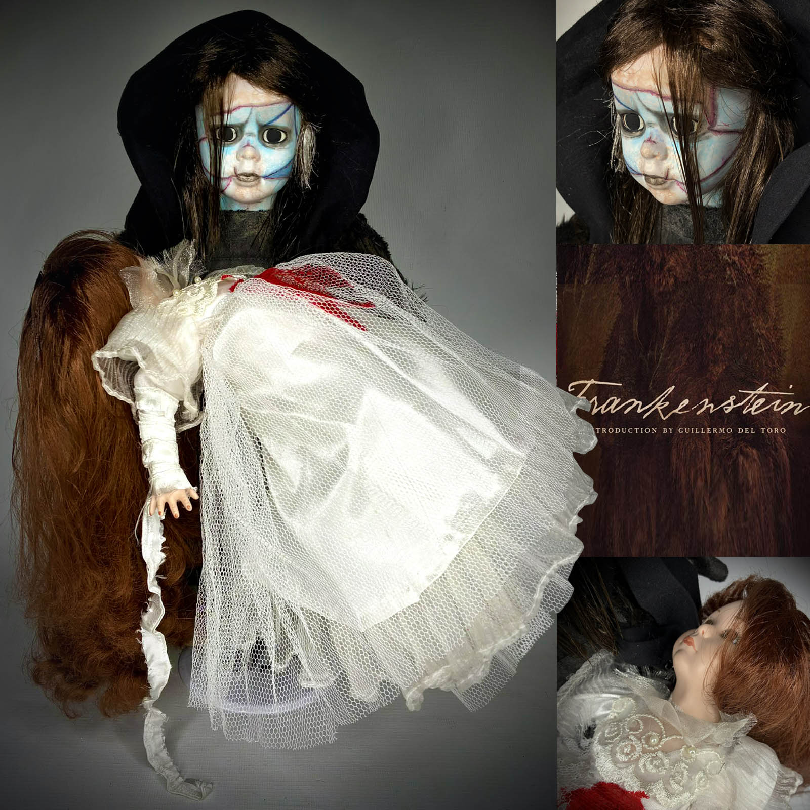 Creature & Elizabeth Frankenstein Doll Guillermo del Toro Doll by Erika's Emporium