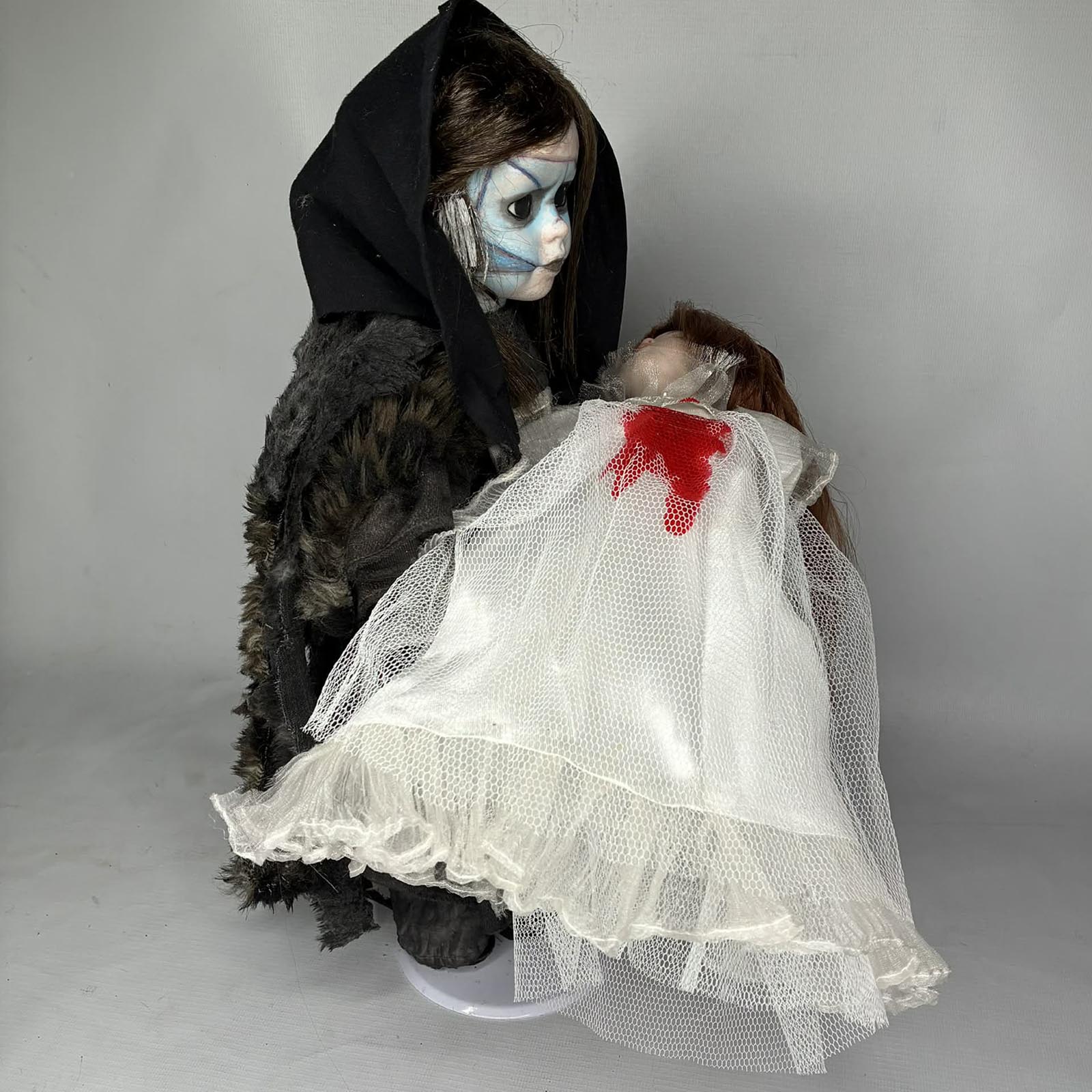 Handmade Creature and Elizabeth Frankenstein horror collectible