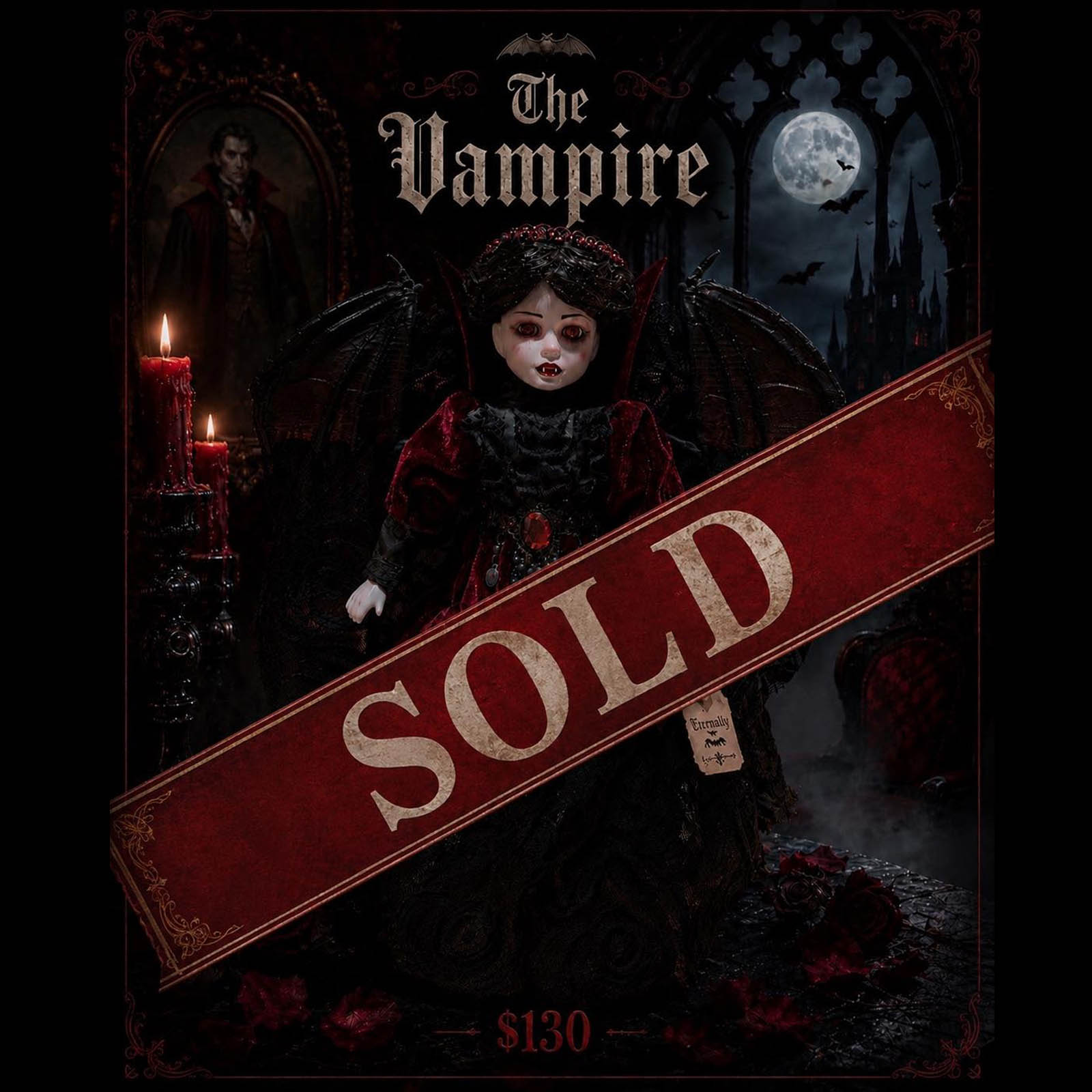 OOAK Vampire Doll Dark Art By Erika's Emporium